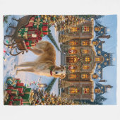 Borzoi-Feiertag Fleecedecke (Vorderseite (Horizontal))