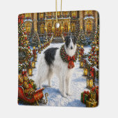 Borzoi-Feiertag Keramikornament (Links)
