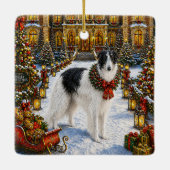 Borzoi-Feiertag Keramikornament (Rückseite)