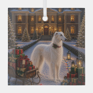 Borzoi-Feiertag Ornament Aus Glas