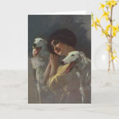 Borzoi-Freund-Karte Karte (Gelbe Blume)