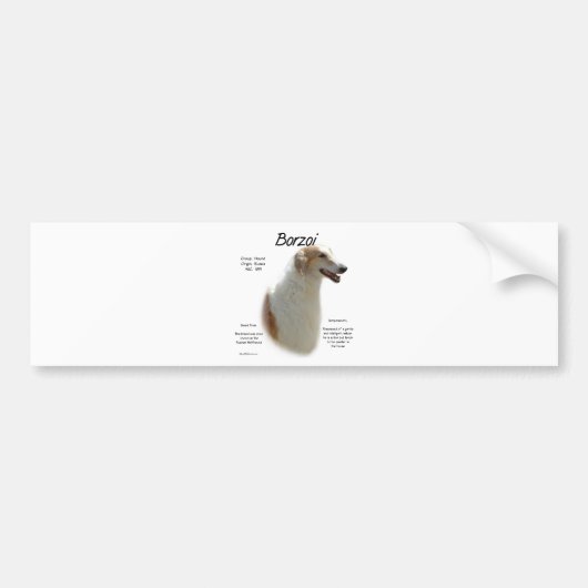 Borzoi-Geschichtsdesign Autoaufkleber (Vorne)