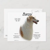 Borzoi-Geschichtsdesign Postkarte (Vorne/Hinten)