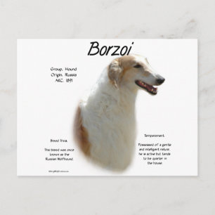 Borzoi-Geschichtsdesign Postkarte