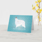 Borzoi Happy Birthday Design Karte (Gelbe Blume)