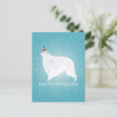 Borzoi Happy Birthday Design Postkarte (Stehend Vorderseite)