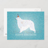 Borzoi Happy Birthday Design Postkarte (Vorne/Hinten)