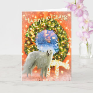 BORZOI HAPPY HOLIDAYS CHRISTMAS Card Karte
