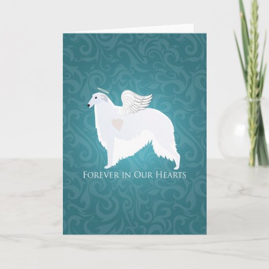 Borzoi-Haustier-Verlust-Beileids-Entwurf Karte (Vorderseite)