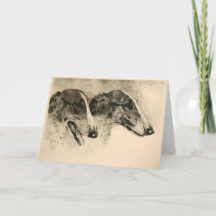 Borzoi Head Study Card Karte