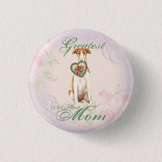 Borzoi Heart Mama Button (Vorderseite)