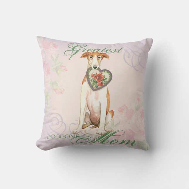Borzoi Heart Mama Kissen (Vorderseite)
