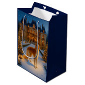 Borzoi Holiday Card Mittlere Geschenktüte (Vorderseite Schrägansicht)