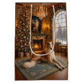 Borzoi Holiday  Mittlere Geschenktüte (Rückseite)