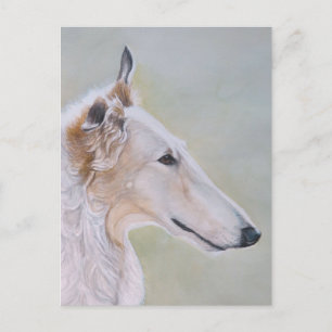 "Borzoi" Hund Art Postkarte