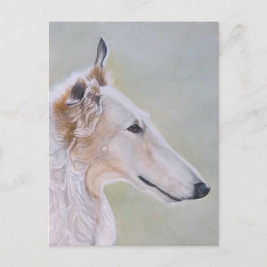 "Borzoi" Hund Art Postkarte (Vorderseite)