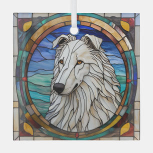 Borzoi Hund "Festes Glas" Ornament Aus Glas