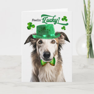 Borzoi Hund Glücklicher St. Patrick's Day Feiertagskarte