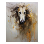 Borzoi Hund im Wind 2003 - Yacobsen Derosana Poster (Vorderseite)