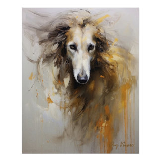 Borzoi Hund im Wind 2003 - Yacobsen Derosana Poster