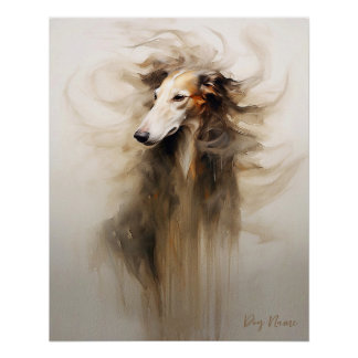 Borzoi Hund im Wind 2005 - Yacobsen Derosana Poster