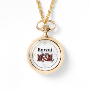 Borzoi-Hund-MAMA Armbanduhr