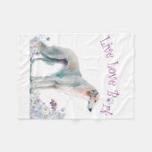 Borzoi Hund Mama Floral Fleecedecke (Vorderseite (Horizontal))