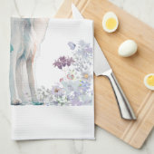 Borzoi Hund Mama Floral Geschirrtuch (Viertel Falte)