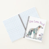 Borzoi Hund Mama Floral Notizblock (Innenseite)