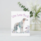 Borzoi Hund Mama Floral Postkarte (Stehend Vorderseite)