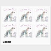 Borzoi Hund Mama Floral Quadratischer Aufkleber (Blatt)