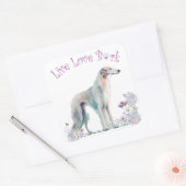 Borzoi Hund Mama Floral Quadratischer Aufkleber (Umschlag)