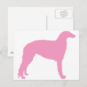 Borzoi-Hund (rosa) Postkarte (Vorne/Hinten)