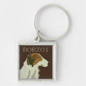 BORZOI Hund Schlüsselanhänger (Vorne)