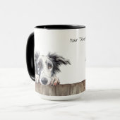 Borzoi Hund Tasse (Vorderseite Links)