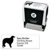 Borzoi Hunde Silhouette Rücksendeadresse Permastempel (Beispiel)