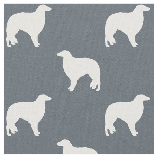 Borzoi Hunde Silhouetten Gemustert Stoff (Nahaufnahme)