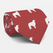 Borzoi-Hunde-Silhouetten-Muster Krawatte (Gerollt)