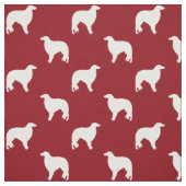 Borzoi Hunde Silhouetten Rot und Weiß Gemustert Stoff (Muster)