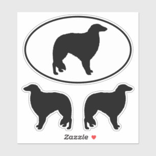 Borzoi Hunde Silhouetten Vinyl Sticker Set