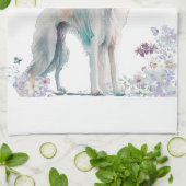 Borzoi-Hundemutter Floral Geschirrtuch (Gefaltet)