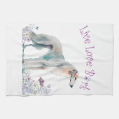 Borzoi-Hundemutter Floral Geschirrtuch (Horizontal)