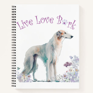 Borzoi-Hundemutter Floral Notizblock