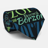 Borzoi-Hundewort-Kunstmuster Krawatte (Gerollt)