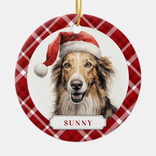 Borzoi Keramik Circle Ornament (Vorne)