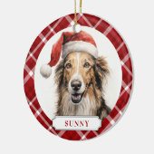 Borzoi Keramik Circle Ornament (Links)
