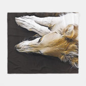 Borzoi-Kunst-FleeceThrow Fleecedecke (Vorderseite (Horizontal))