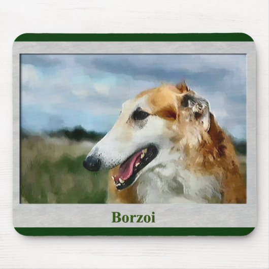 Borzoi Kunstgeschenke Mousepad (Vorne)