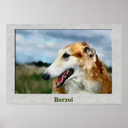 Borzoi Kunstgeschenke Poster (Vorne)