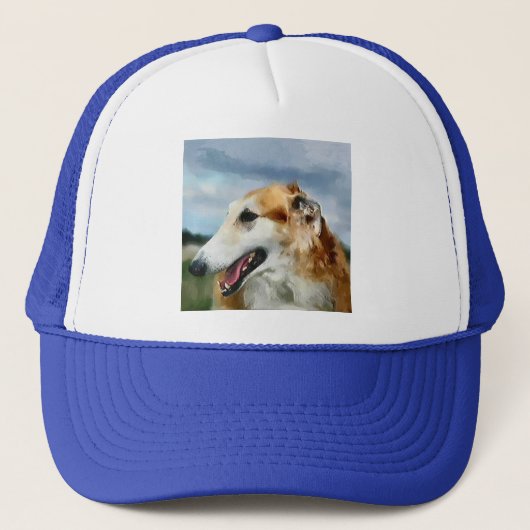 Borzoi Kunstgeschenke Truckerkappe (Vorderseite)